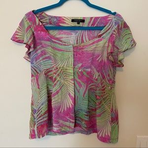 Nanette Lepore Palm Paradise Silk Blouse